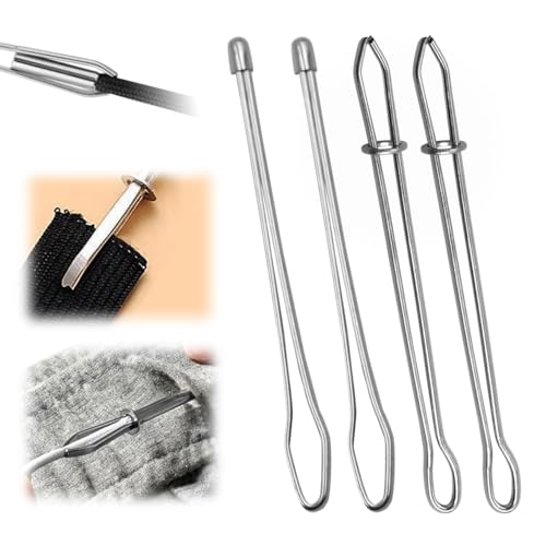 Runsgo DIY Rope Threader Clip,2024 New Sewing Clips Drawstring Threader Tool Set,for Drawstring Replacement for Hoodies, Shorts, Pants (A*2+B*2)