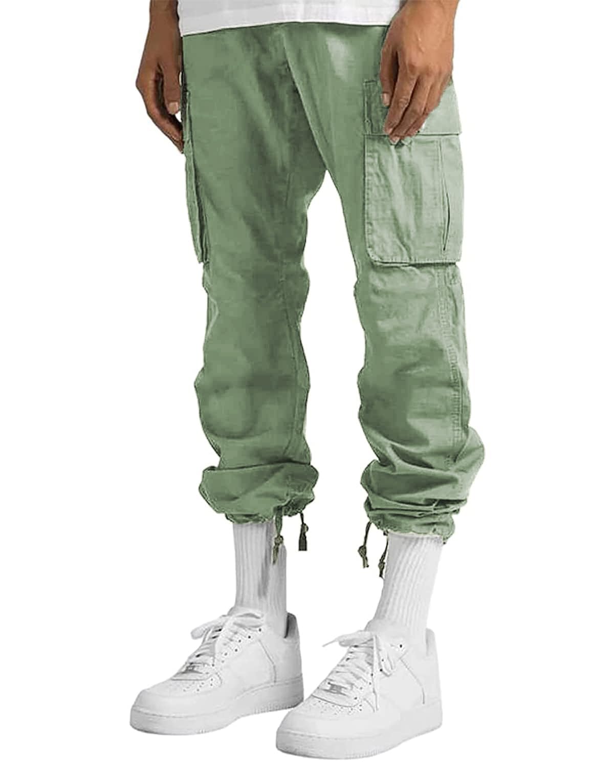 LYRXXX Men's Casual Cargo Pants Hiking Pants Workout Joggers Sweatpants for Men