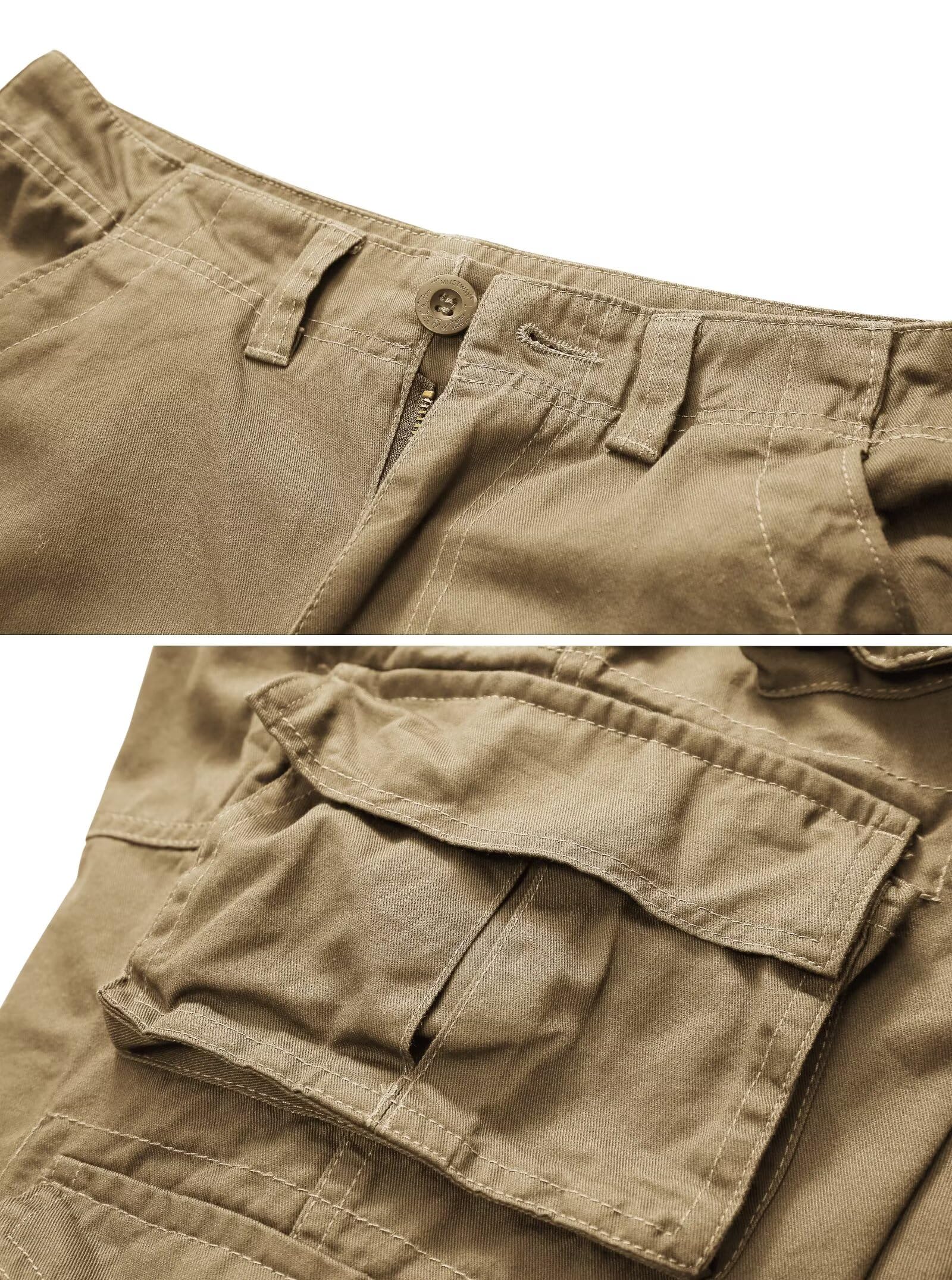 Cargo Short for Men Relaxed Fit Camo Outdoor Hiking Work Cotton Casual Shorts with 9 Pockets No Belt