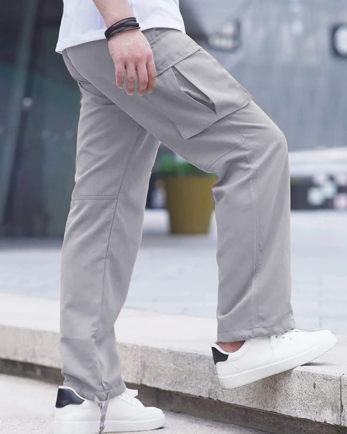LYRXXX Men's Casual Cargo Pants Hiking Pants Workout Joggers Sweatpants for Men