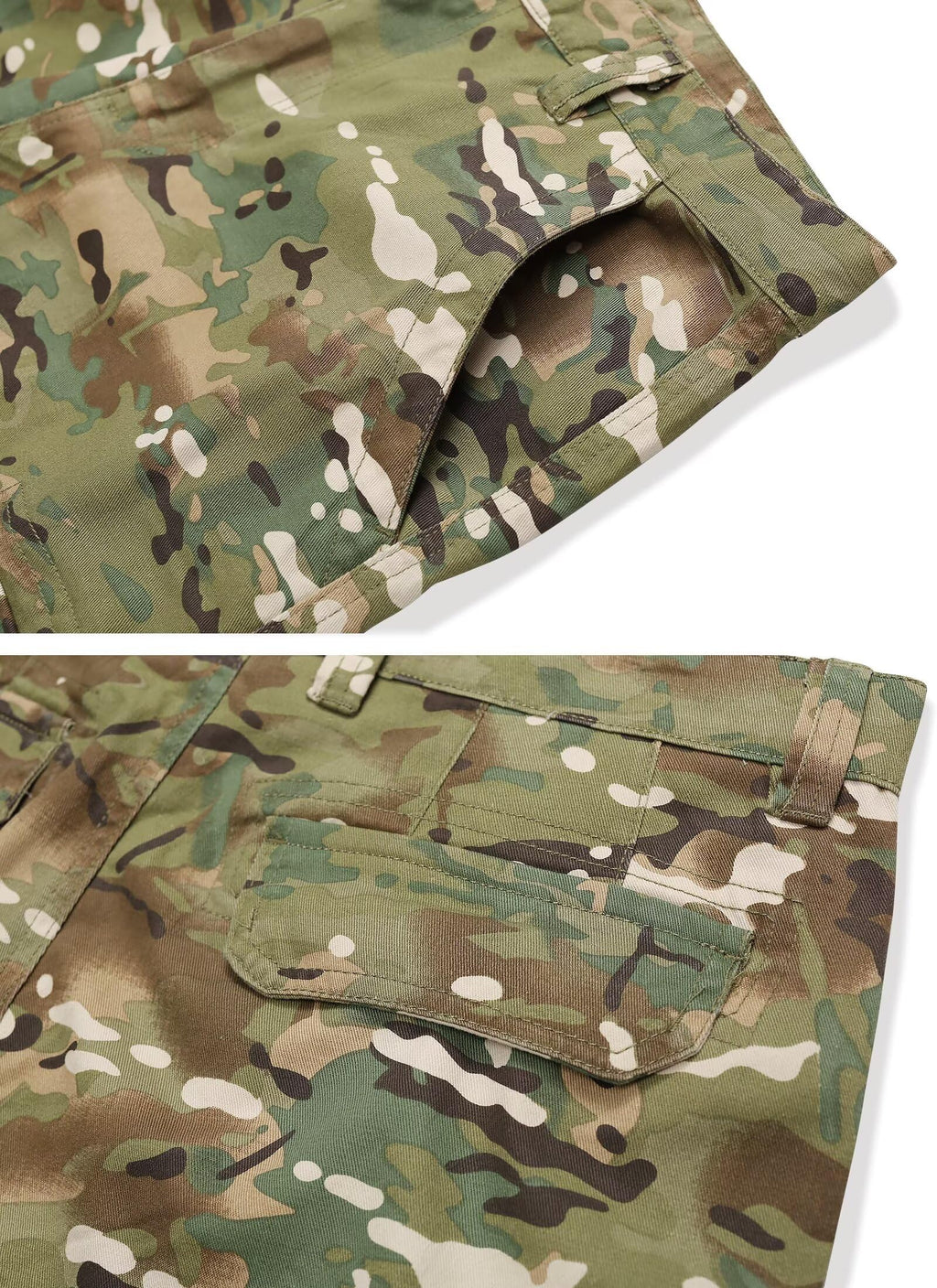 Mens Cargo Shorts Relaxed Fit Camo Casual Shorts Multi-Pocket Work Shorts with Pockets 11" Inseam