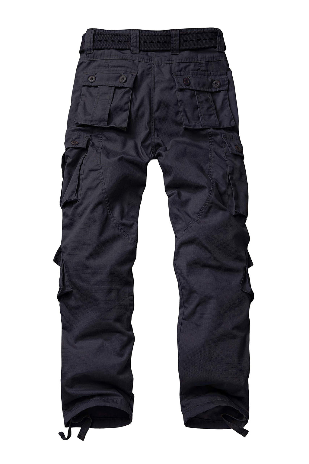 Men's Fleece Lined Camo Hiking Tactical Ripstop Pants Winter Outdoor Work Cargo Pants with 8Pockets No Belt