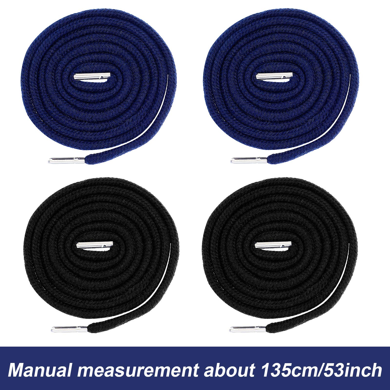 Drawstring Cords Replacement Drawstrings with Easy Threader for Sweatpants Shorts Pants Jackets Coats (Black, White)