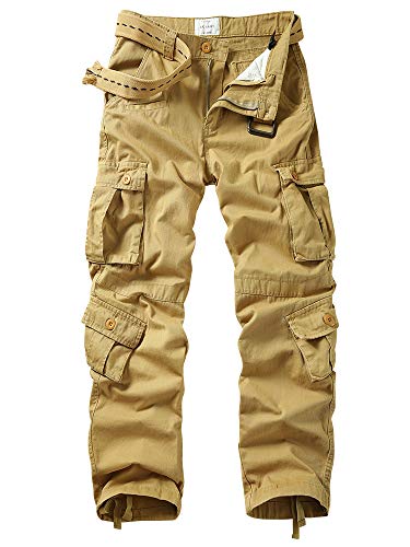 Men's Cargo Pants, Casual Outdoor Camo Pants, Relaxed Fit Work Pants with Multi Pockets