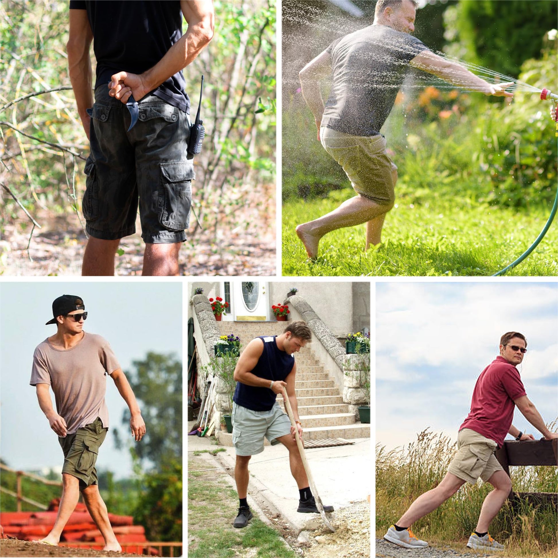 Cargo Short for Men, Relaxed Fit Camo Shorts, Outdoor Hiking Casual Work Shorts with Multi Pocket