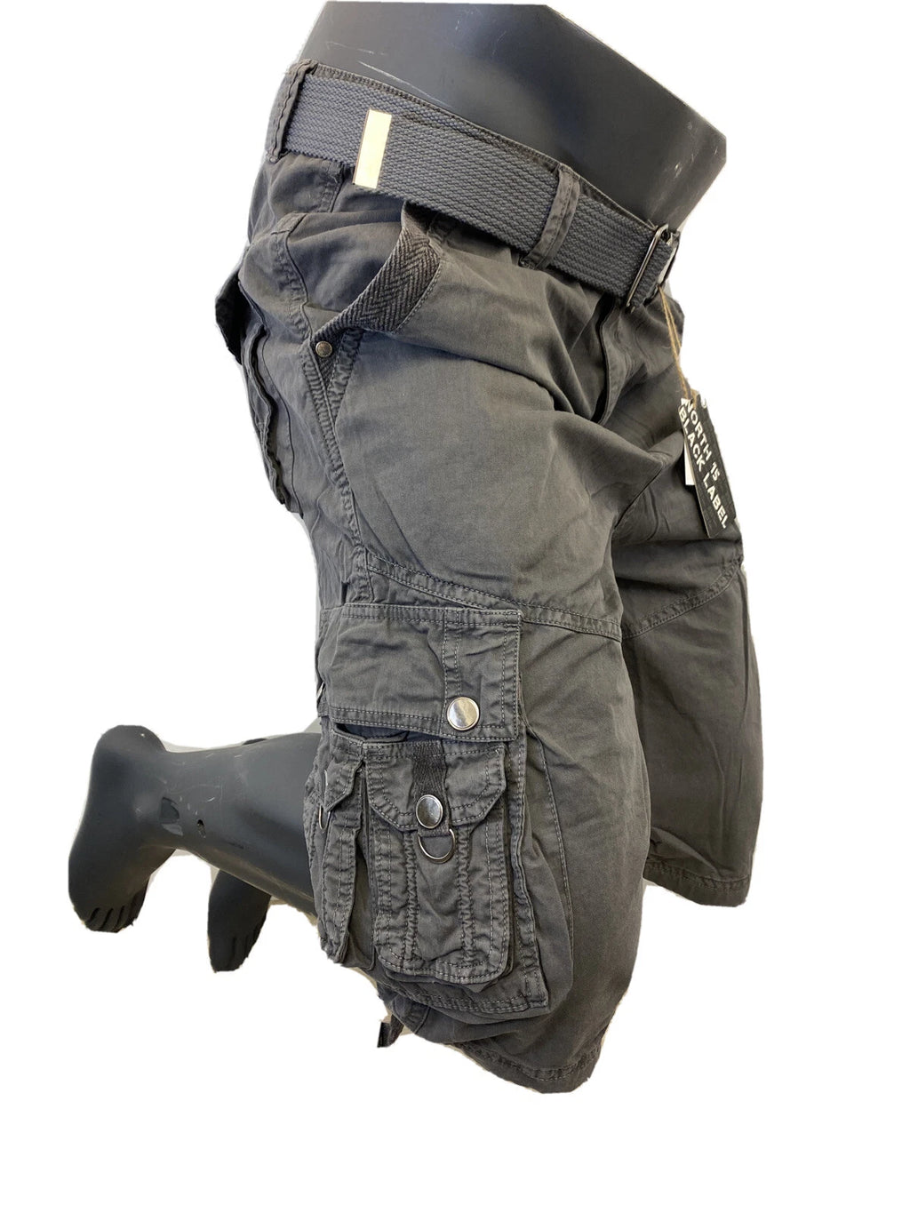 Mens STEINTEX CARGO SHORTS CHARCOAL WASH MMA