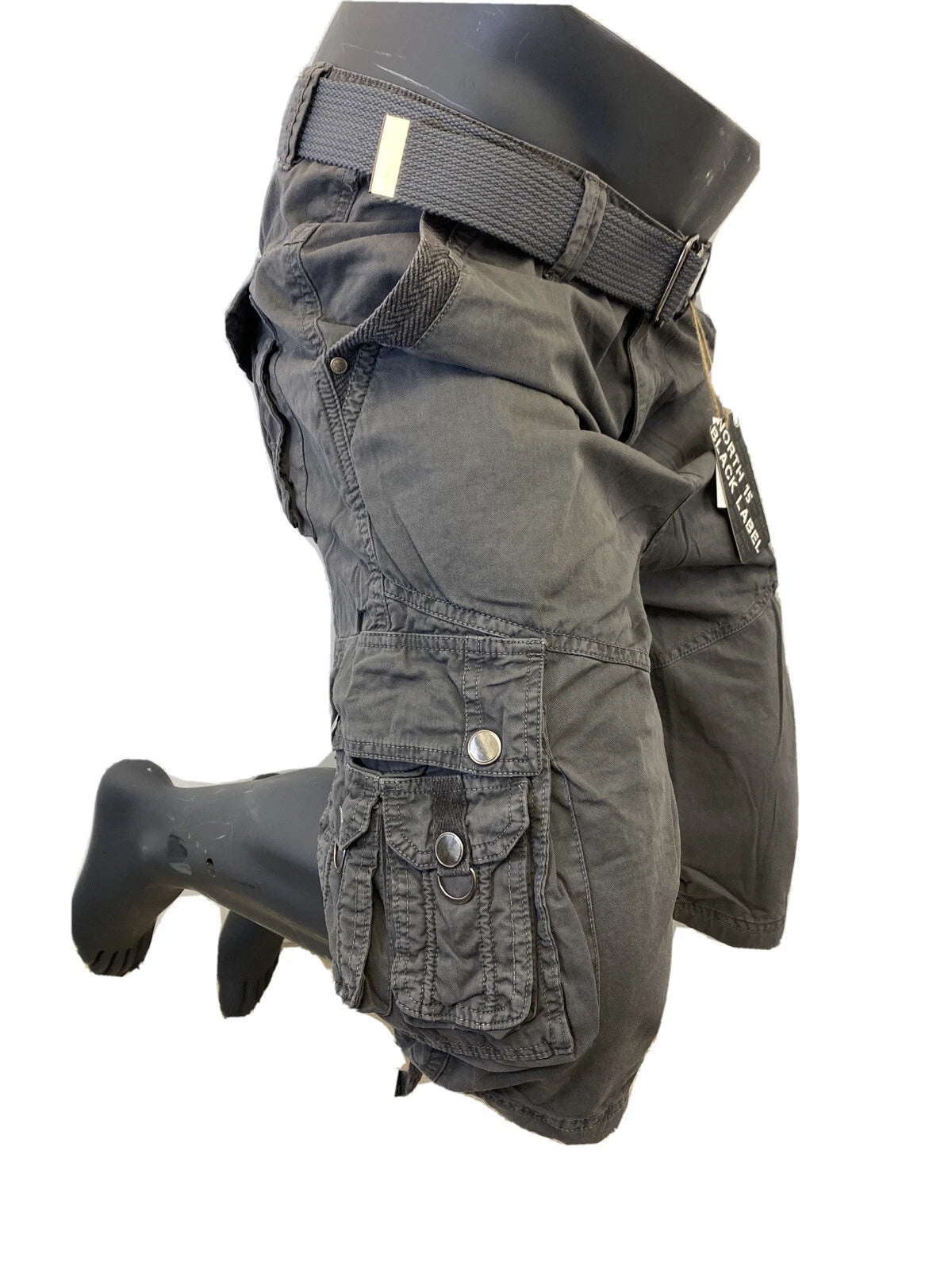 Mens STEINTEX CARGO SHORTS CHARCOAL WASH MMA