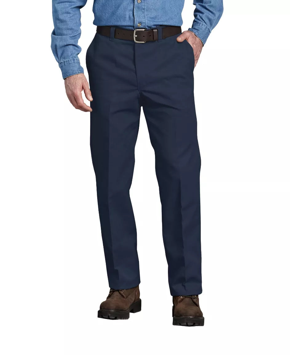 Relaxed Fit Straight Leg Men's Cotton Work Pants | Easy Care Navy Blue