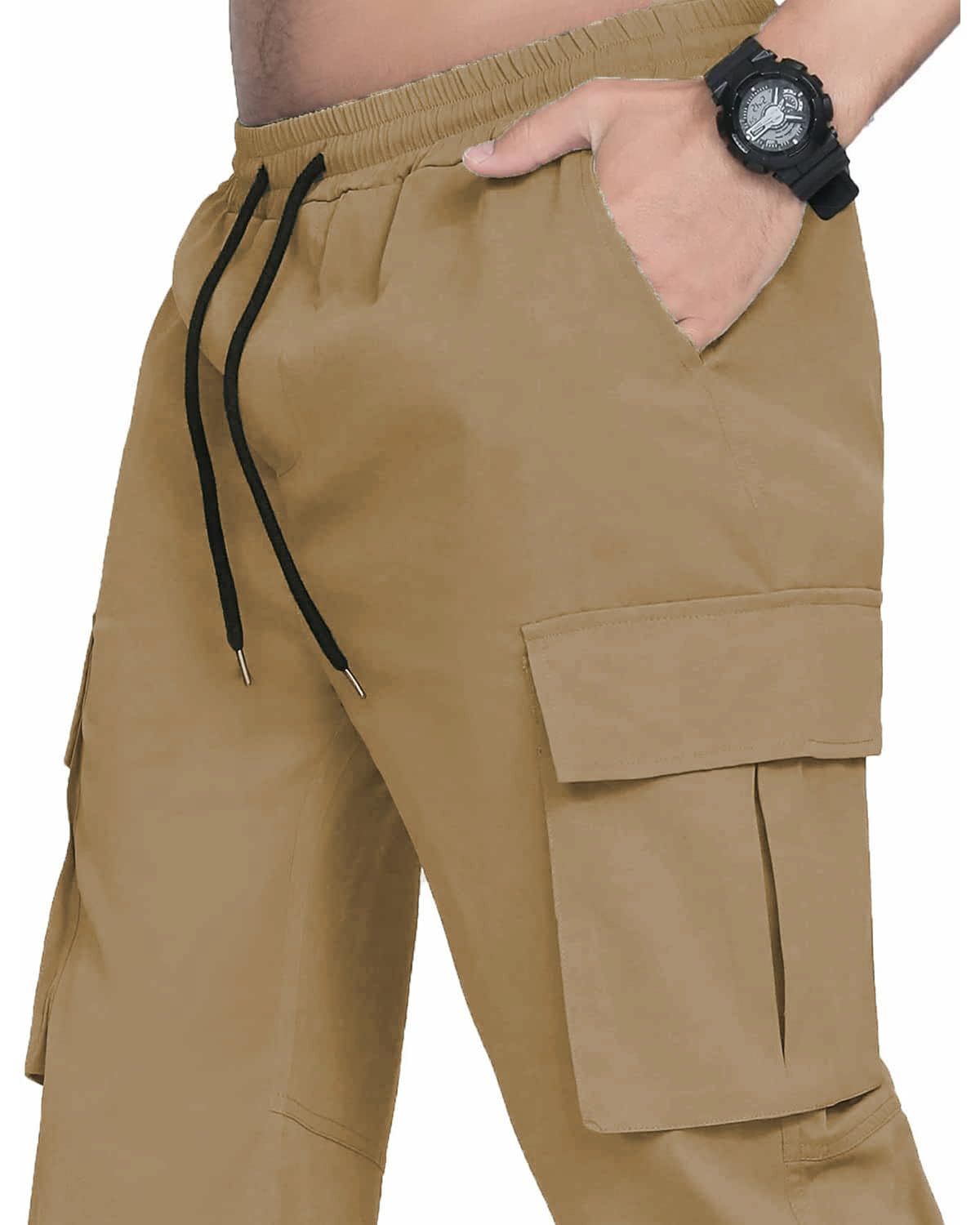 LYRXXX Men's Casual Cargo Pants Hiking Pants Workout Joggers Sweatpants for Men