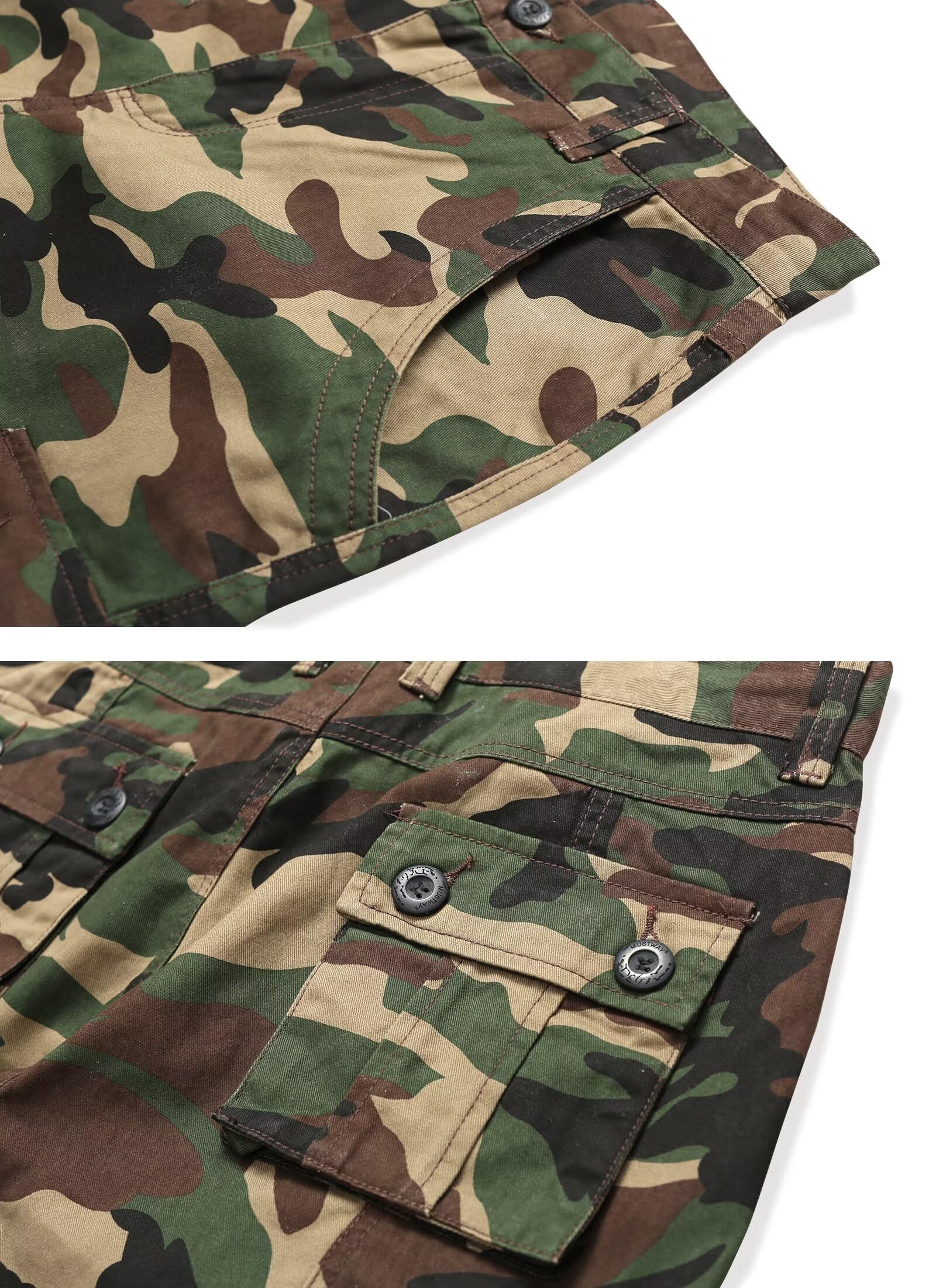 Men's Cargo Pants, Casual Outdoor Camo Pants, Relaxed Fit Work Pants with Multi Pockets