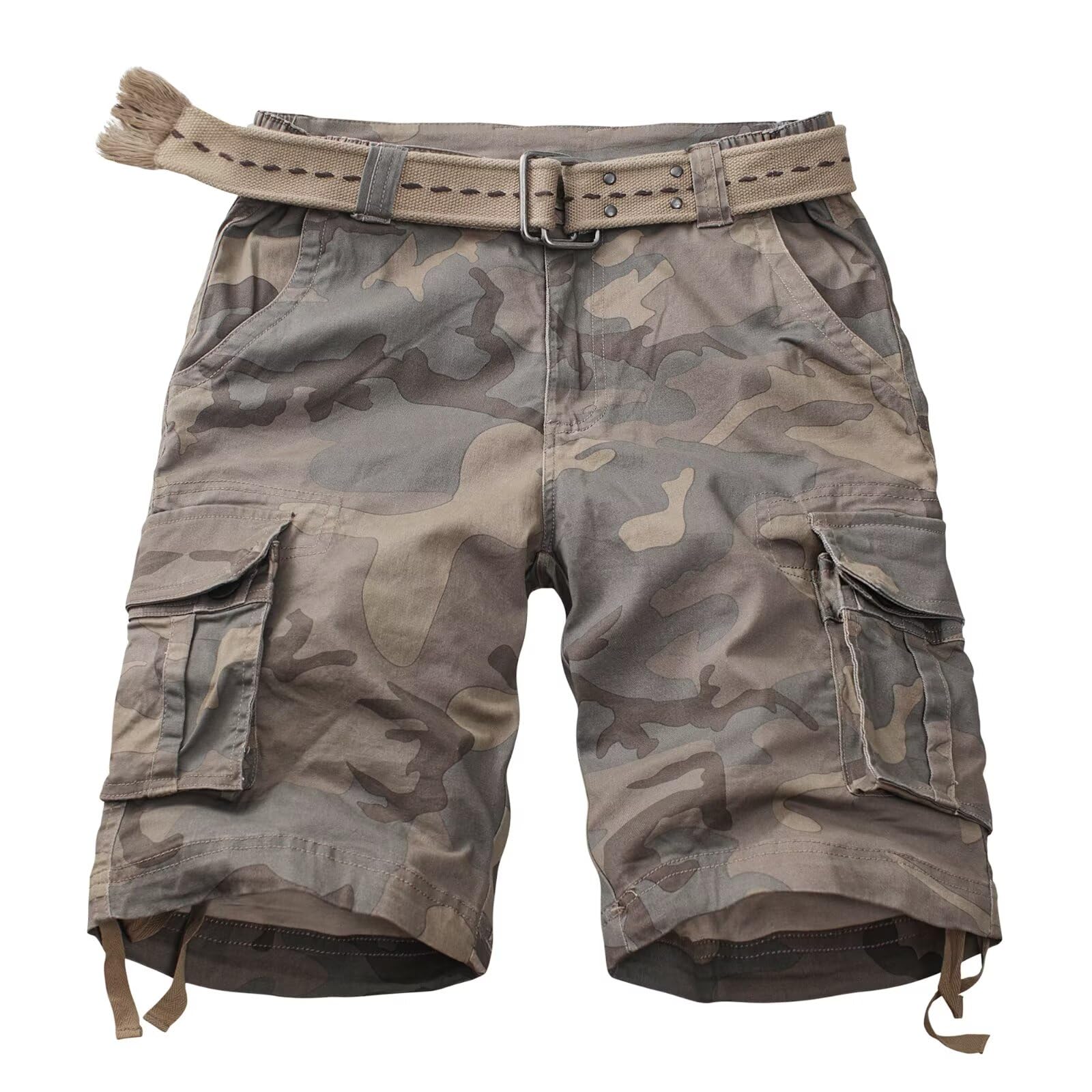 Mens Cargo Shorts Relaxed Fit Camo Casual Shorts Multi-Pocket Work Shorts with Pockets 11" Inseam