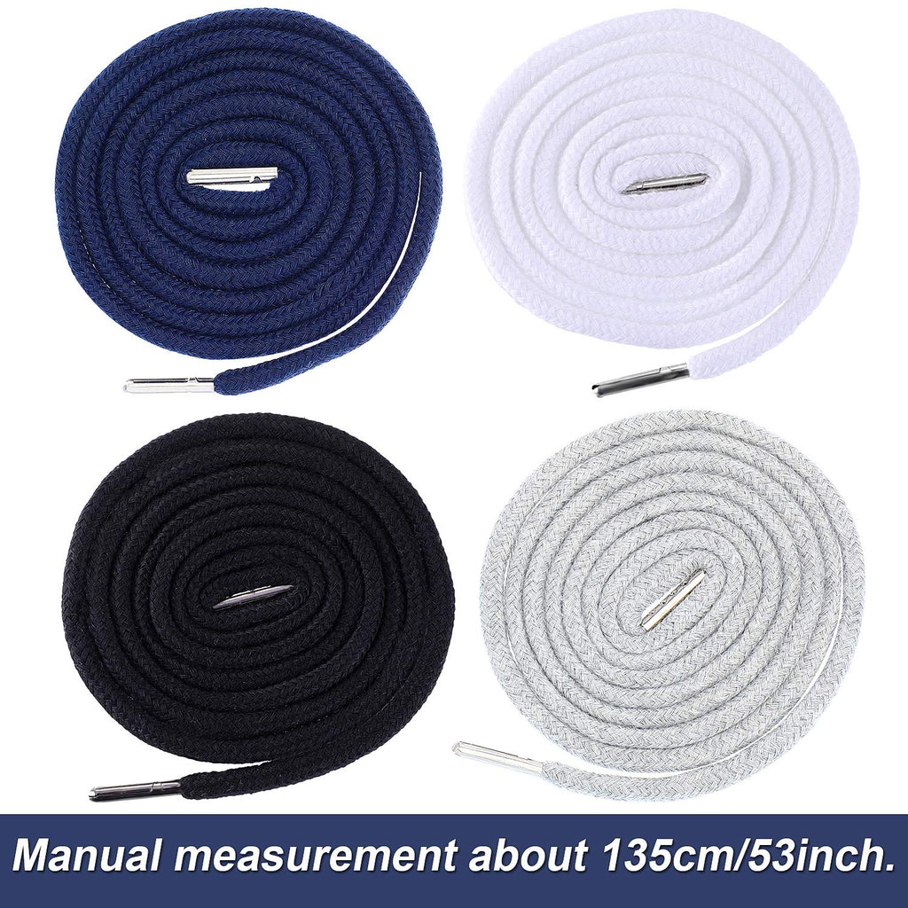 Drawstring Cords Replacement Drawstrings with Easy Threader for Sweatpants Shorts Pants Jackets Coats (Black, White)