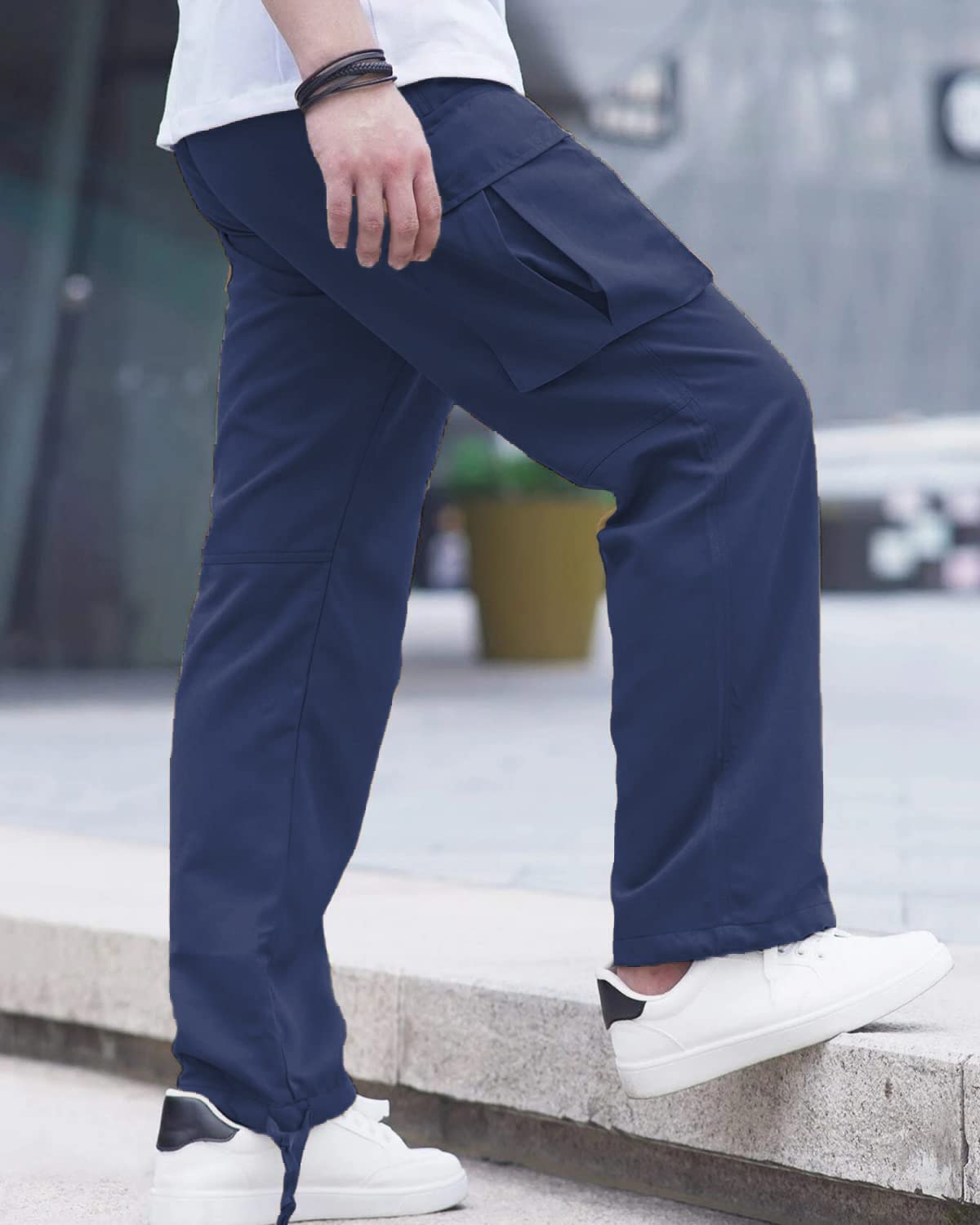 LYRXXX Men's Casual Cargo Pants Hiking Pants Workout Joggers Sweatpants for Men