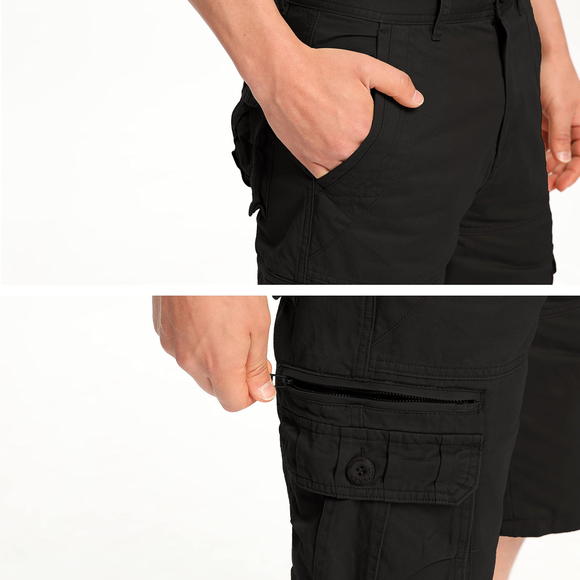 Men's Cargo Shorts Relaxed Fit, Cotton Twill Work Shorts, Outdoor Lightweight Casual Shorts for Men with Pockets
