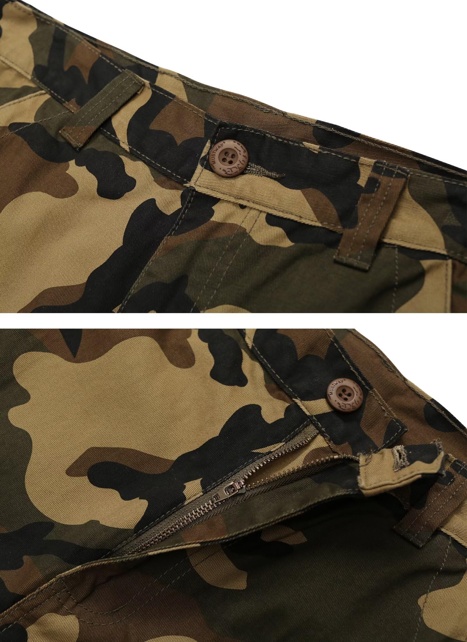 Cargo Short for Men Relaxed Fit Camo Outdoor Hiking Work Cotton Casual Shorts with 9 Pockets No Belt
