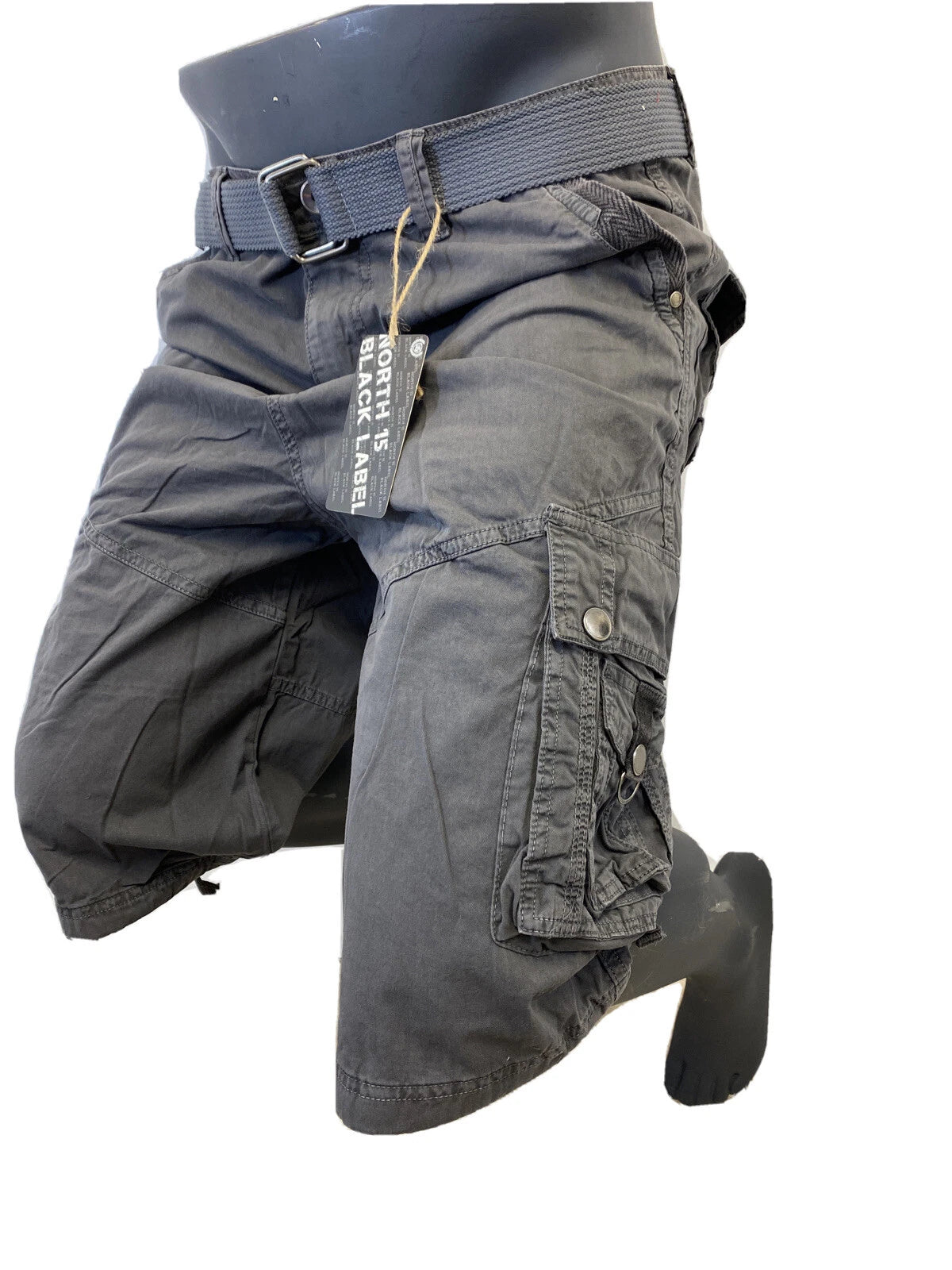Mens STEINTEX CARGO SHORTS CHARCOAL WASH MMA