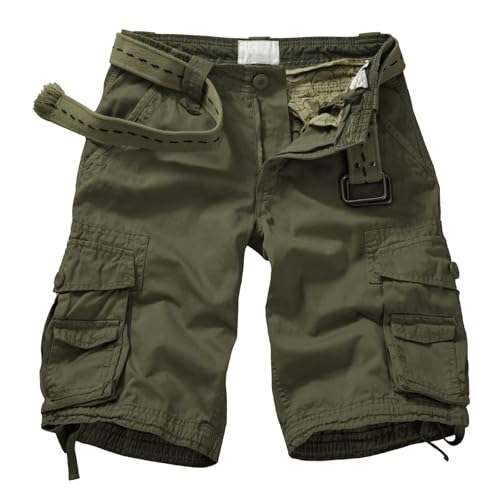 Cargo Short for Men, Relaxed Fit Camo Shorts, 11" Inseam Outdoor Hiking Casual Shorts with Multi Pocket