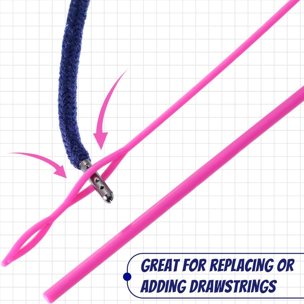 Drawstring Cords Replacement Drawstrings with Easy Threader for Sweatpants Shorts Pants Jackets Coats (Black, White)