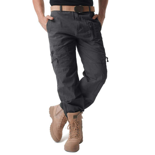 Cargo Pants for Men, Work Travel Casual Pants with Multi Zipper Pockets