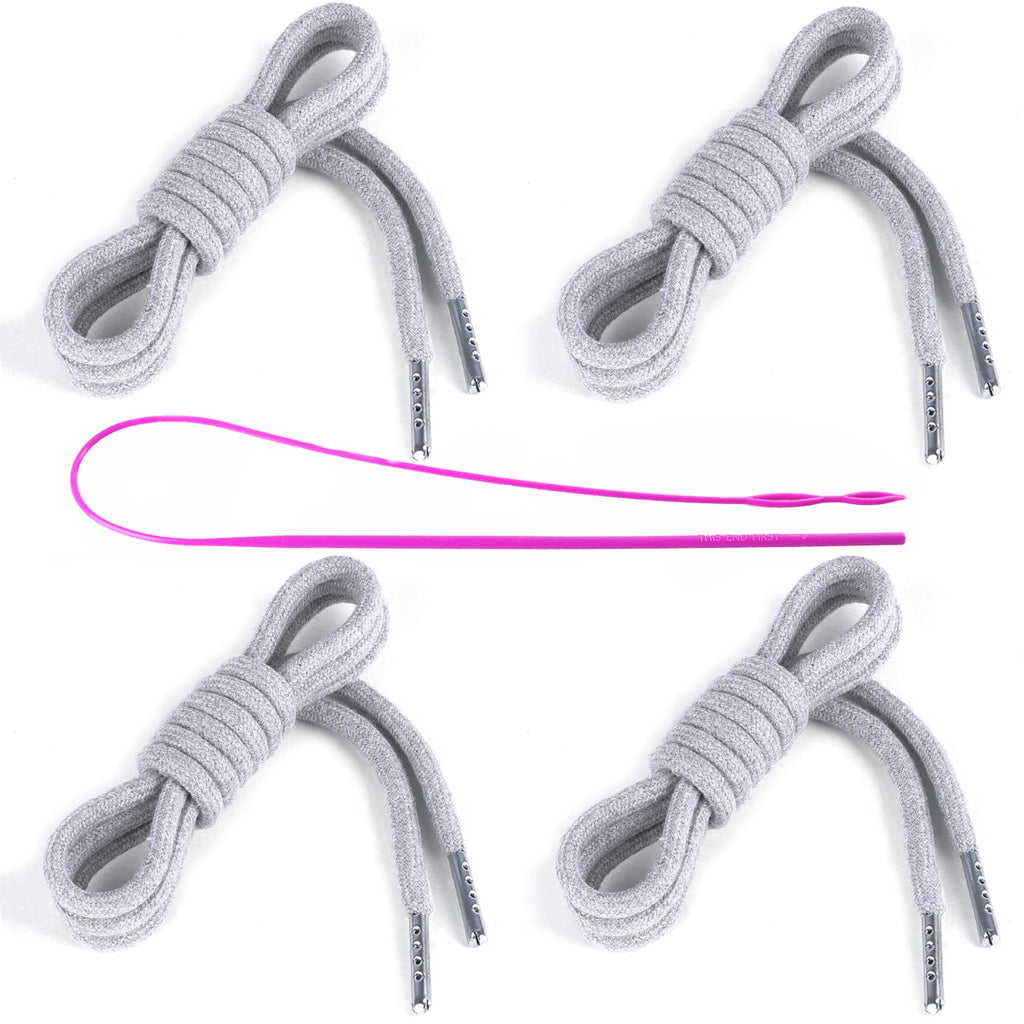 4 Pieces 53 Inches Drawstring Cords Replacement Drawstrings with Easy Threader for Sweatpants Shorts Pants Hoodies (Black, White)