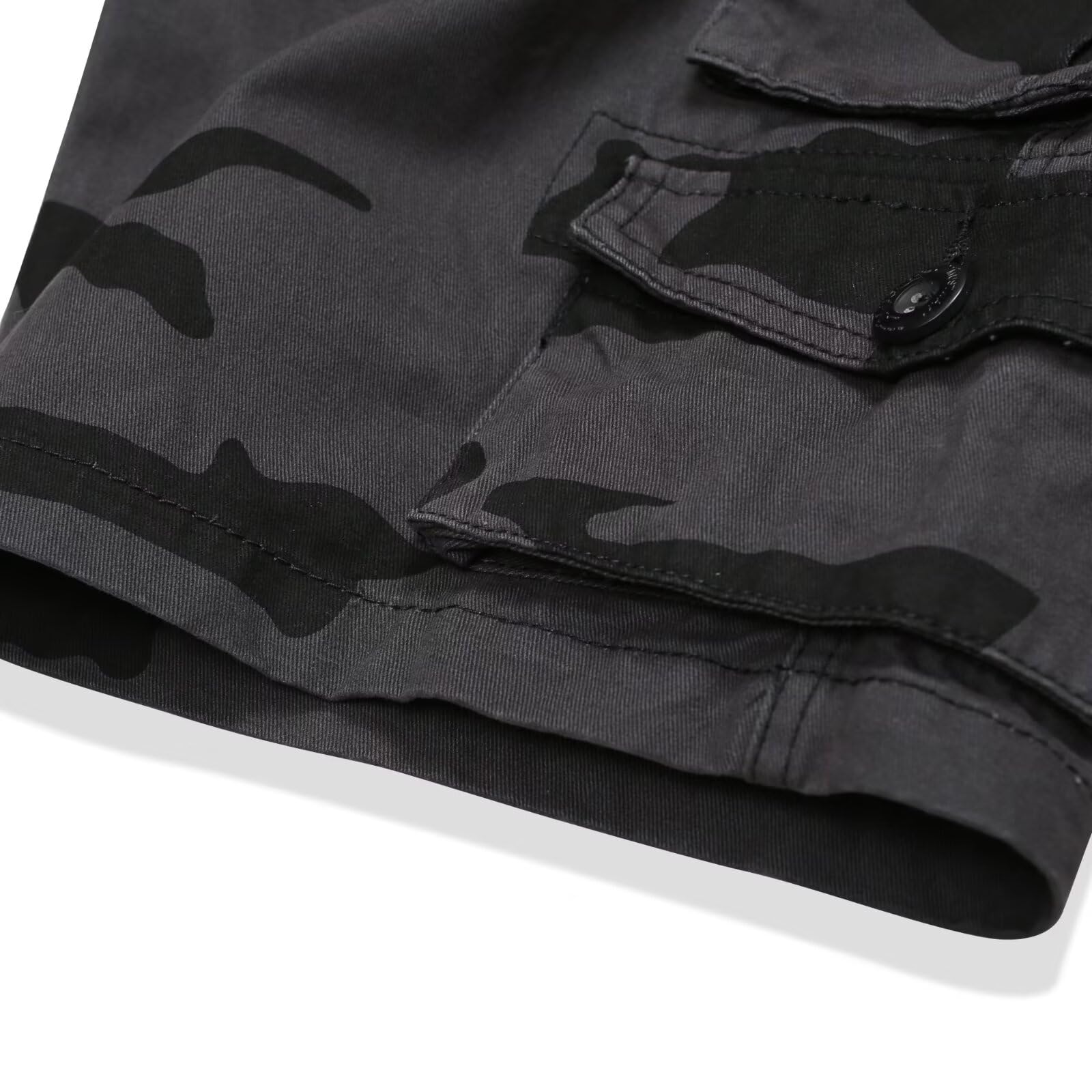 Cargo Short for Men Relaxed Fit Camo Outdoor Hiking Work Cotton Casual Shorts with 9 Pockets No Belt