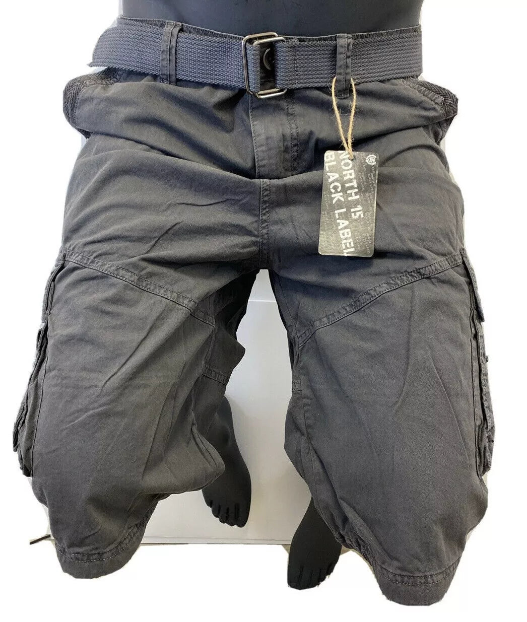 Mens STEINTEX CARGO SHORTS CHARCOAL WASH MMA