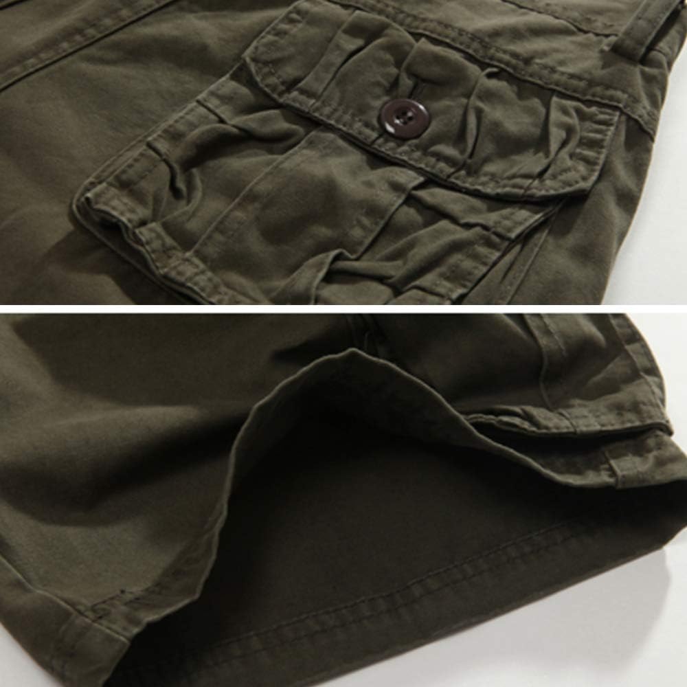 Men's Cargo Shorts Relaxed Fit, Cotton Twill Work Shorts, Outdoor Lightweight Casual Shorts for Men with Pockets
