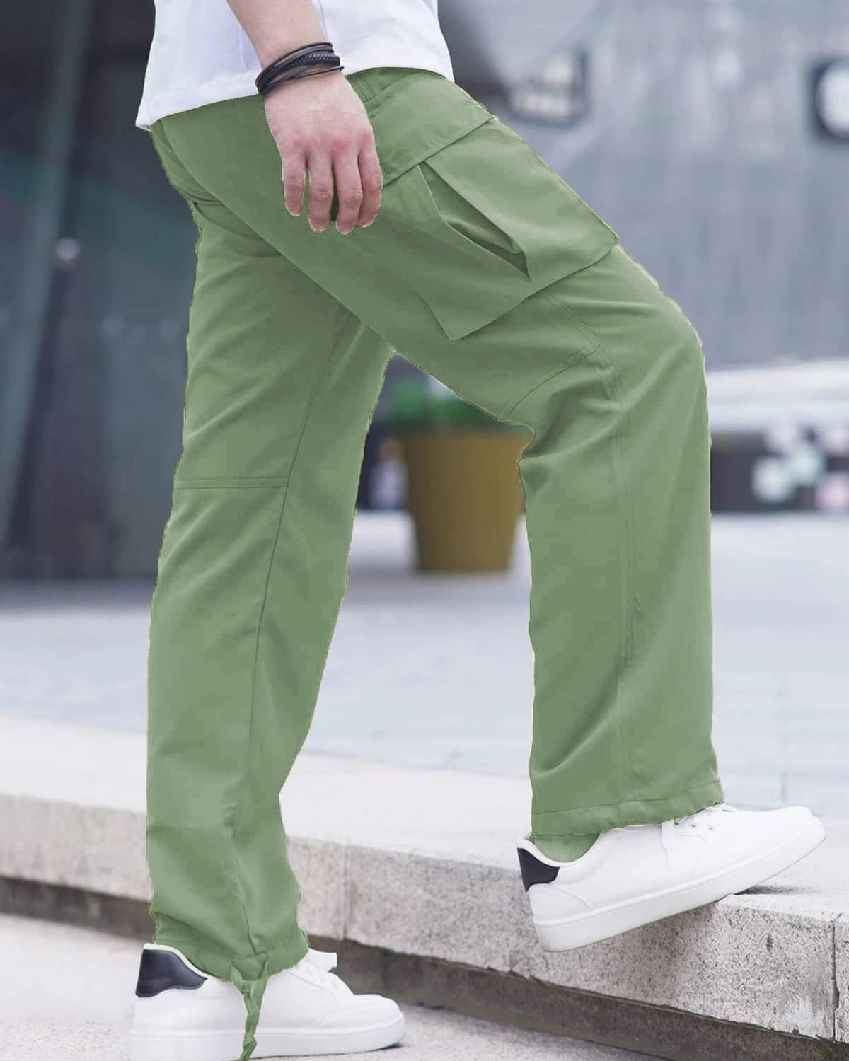 LYRXXX Men's Casual Cargo Pants Hiking Pants Workout Joggers Sweatpants for Men