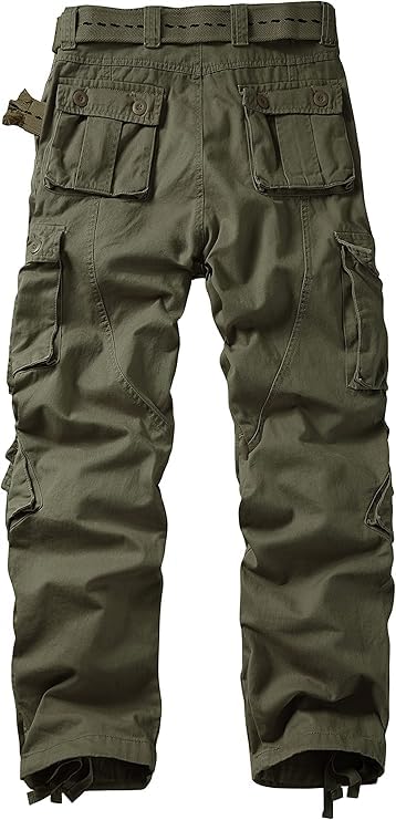 Men's Cargo Pants, Casual Outdoor Camo Pants, Relaxed Fit Work Pants with Multi Pockets