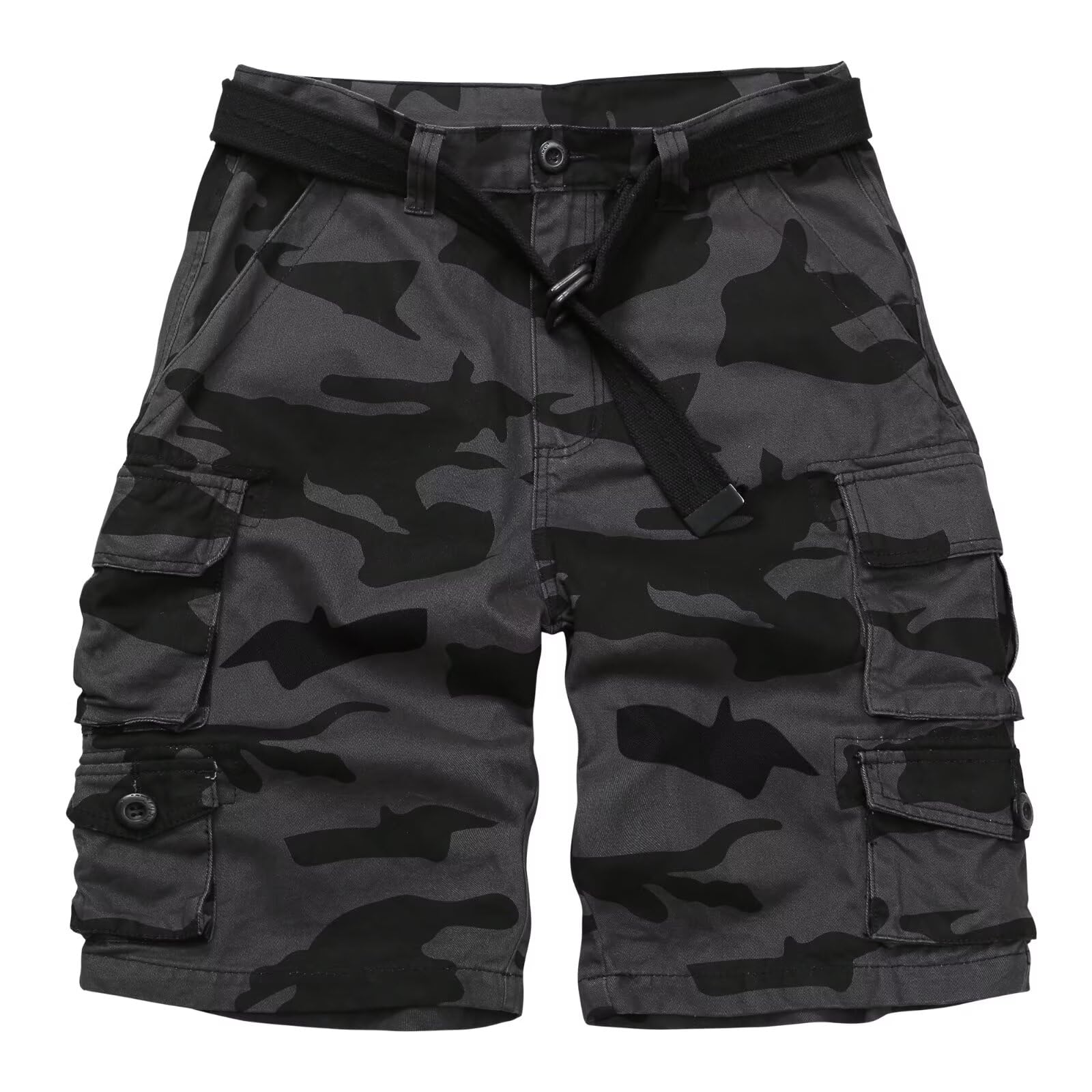 Cargo Short for Men Relaxed Fit Camo Outdoor Hiking Work Cotton Casual Shorts with 9 Pockets No Belt