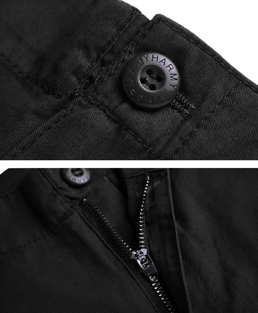 Cargo Pants for Men, Work Travel Casual Pants with Multi Zipper Pockets