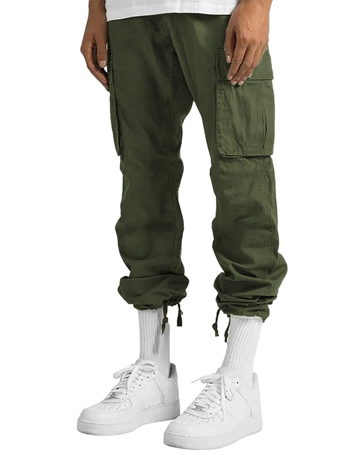 LYRXXX Men's Casual Cargo Pants Hiking Pants Workout Joggers Sweatpants for Men