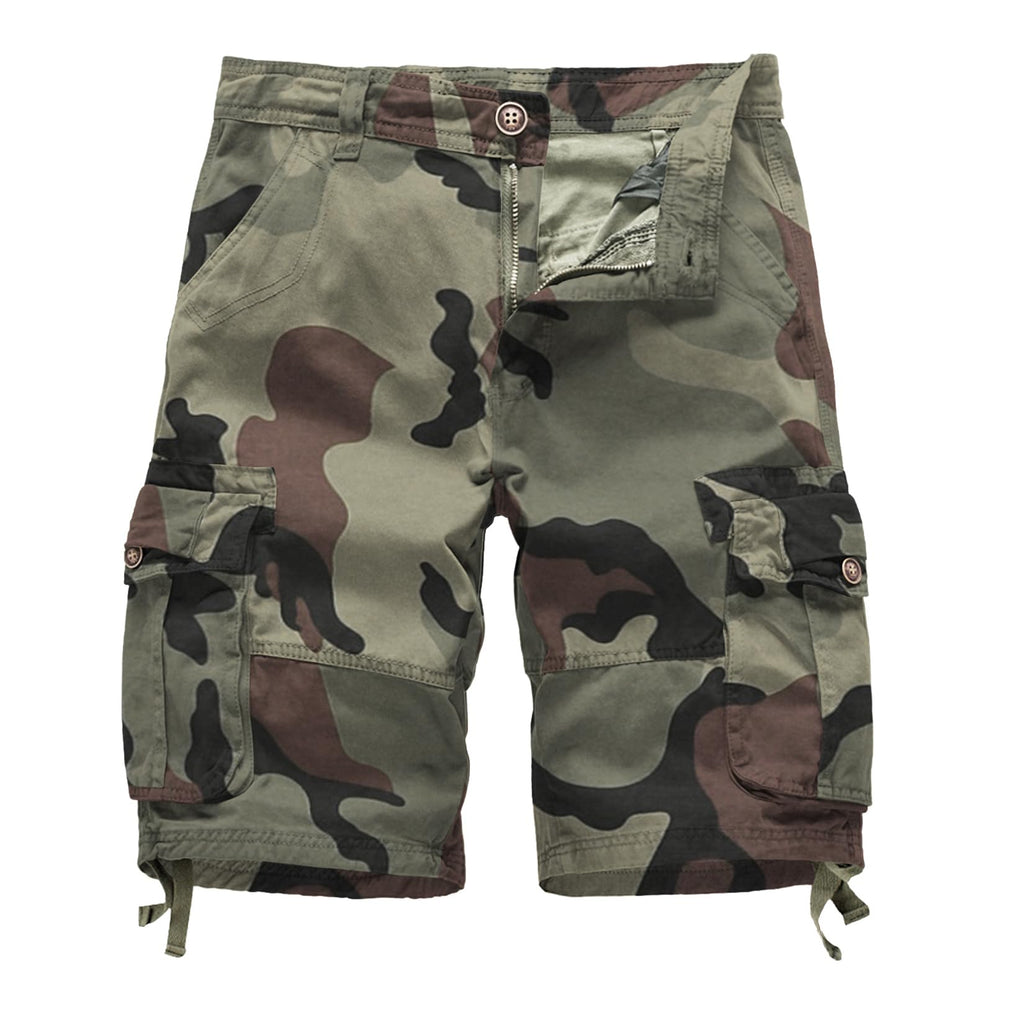 Cargo Short for Men, Relaxed Fit Camo Shorts, Outdoor Hiking Casual Work Shorts with Multi Pocket