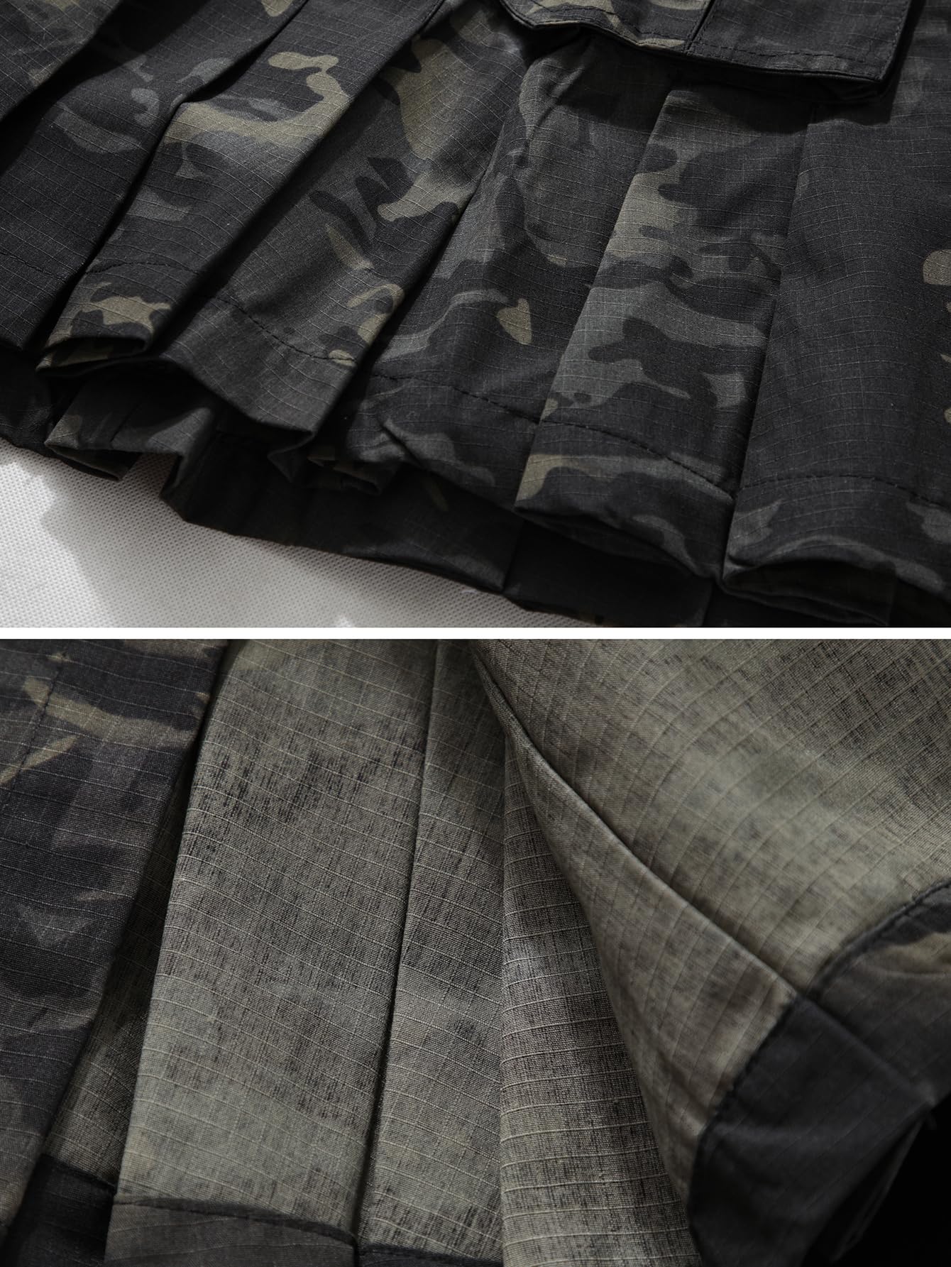 Men's Camo Scottish Outdoor Utility Kilt - 23" Length Pleated Tactical Irish Hybrid Kilt With Pockets