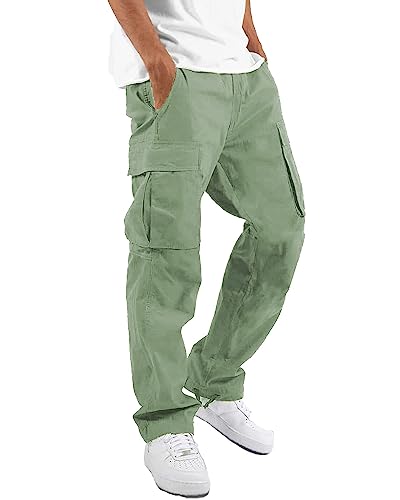 LYRXXX Men's Casual Cargo Pants Hiking Pants Workout Joggers Sweatpants for Men