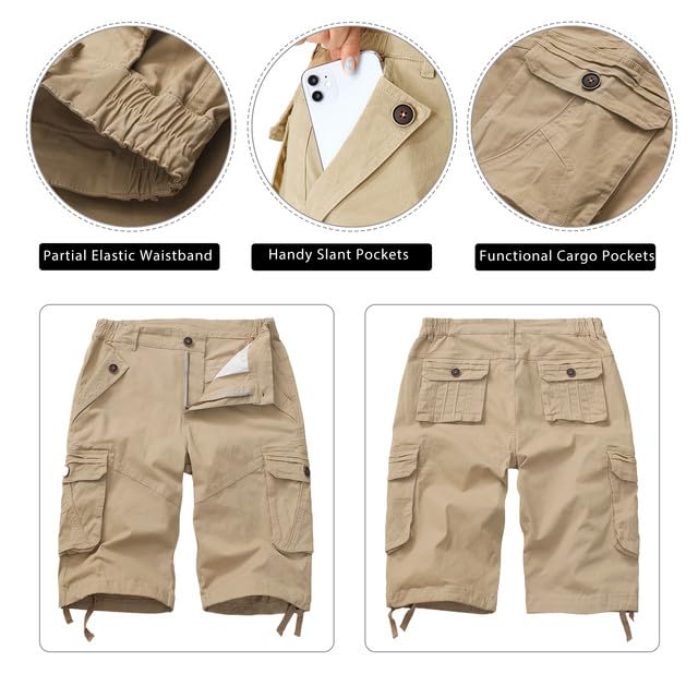 Womens Hiking Shorts, Bermuda Cargo Shorts, 10" Casual Summer Jorts Y2K Shorts with Multi Pockets