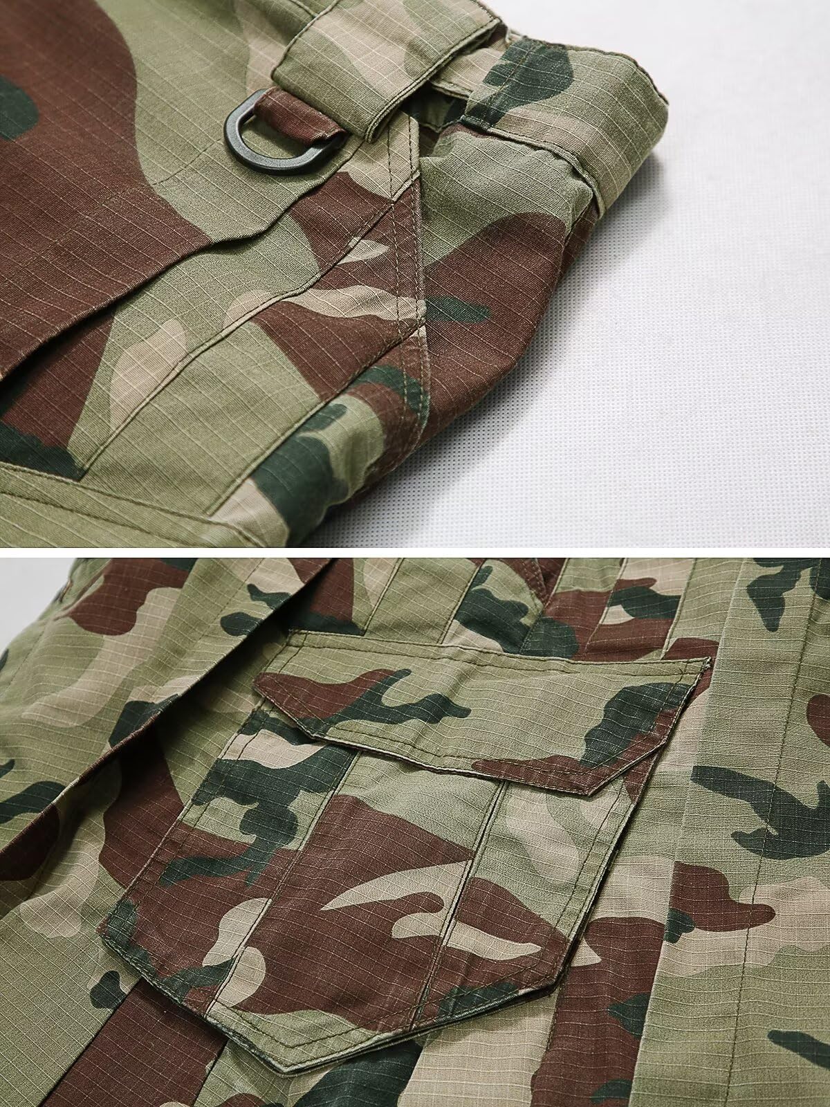 Men's Camo Scottish Outdoor Utility Kilt - 23" Length Pleated Tactical Irish Hybrid Kilt With Pockets