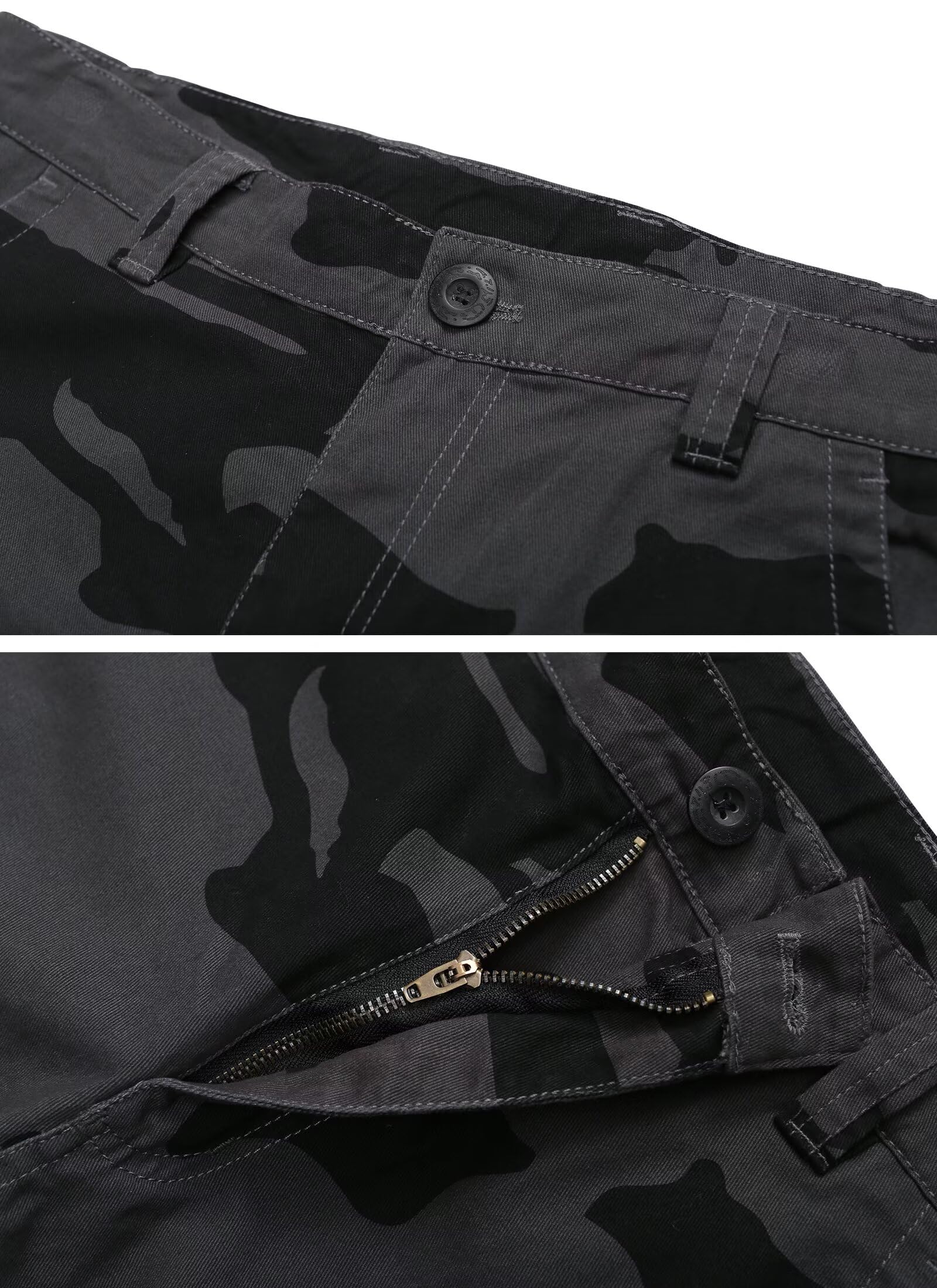 Mens Cargo Shorts Relaxed Fit Camo Casual Shorts Multi-Pocket Work Shorts with Pockets 11" Inseam