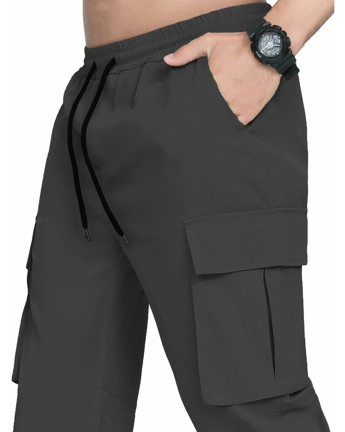 LYRXXX Men's Casual Cargo Pants Hiking Pants Workout Joggers Sweatpants for Men
