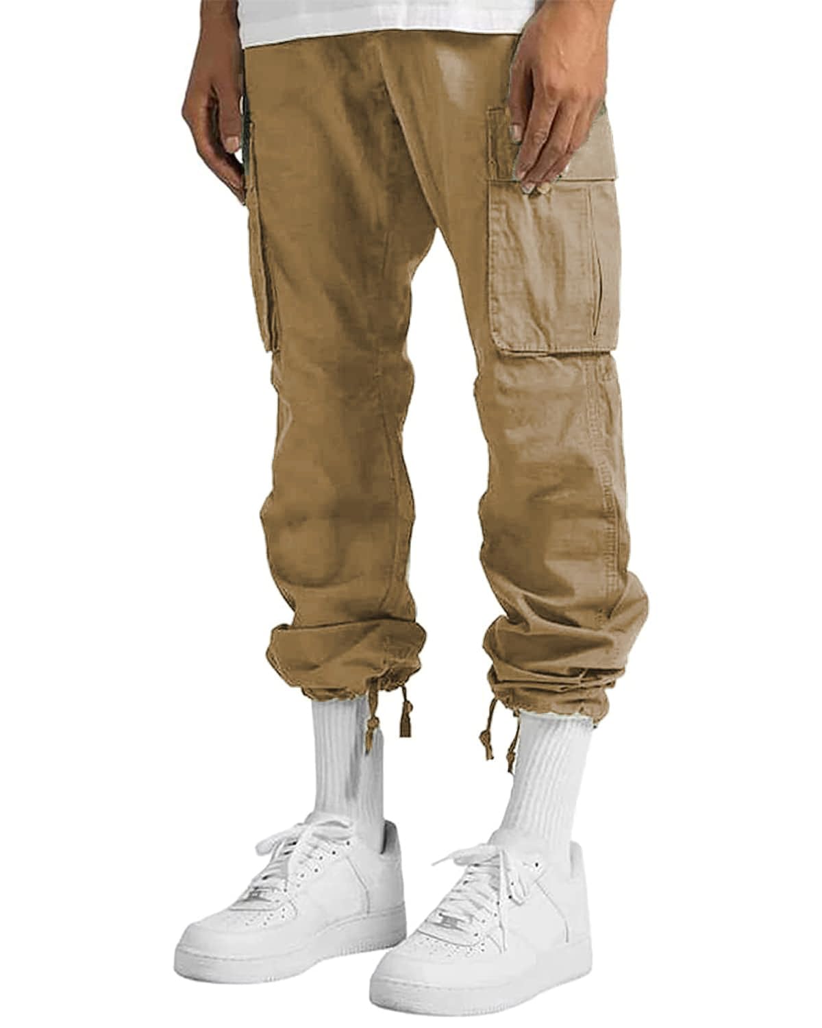 LYRXXX Men's Casual Cargo Pants Hiking Pants Workout Joggers Sweatpants for Men