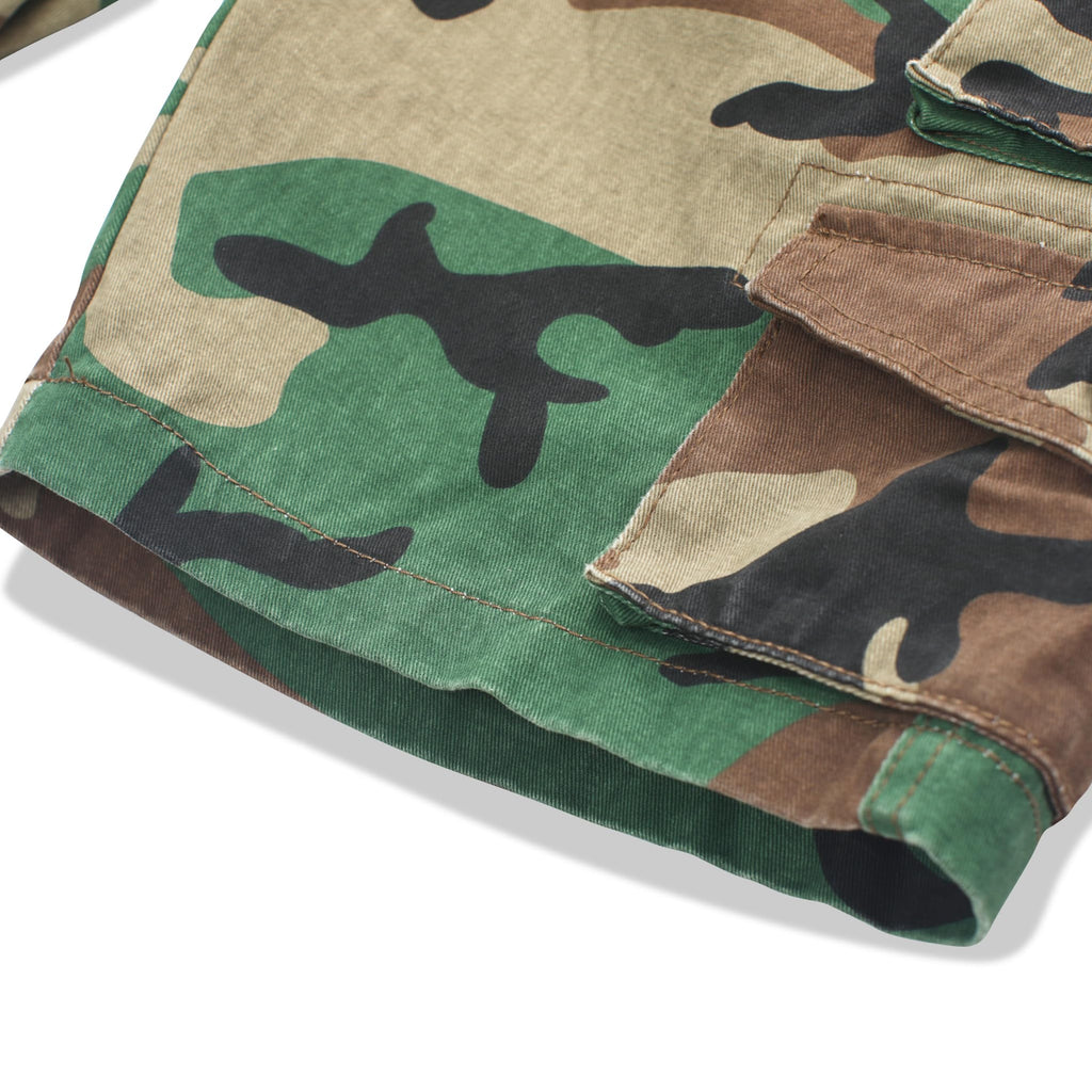 Cargo Short for Men Relaxed Fit Camo Outdoor Hiking Work Cotton Casual Shorts with 9 Pockets No Belt