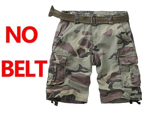 Mens Cargo Shorts Relaxed Fit Camo Casual Shorts Multi-Pocket Work Shorts with Pockets 11" Inseam
