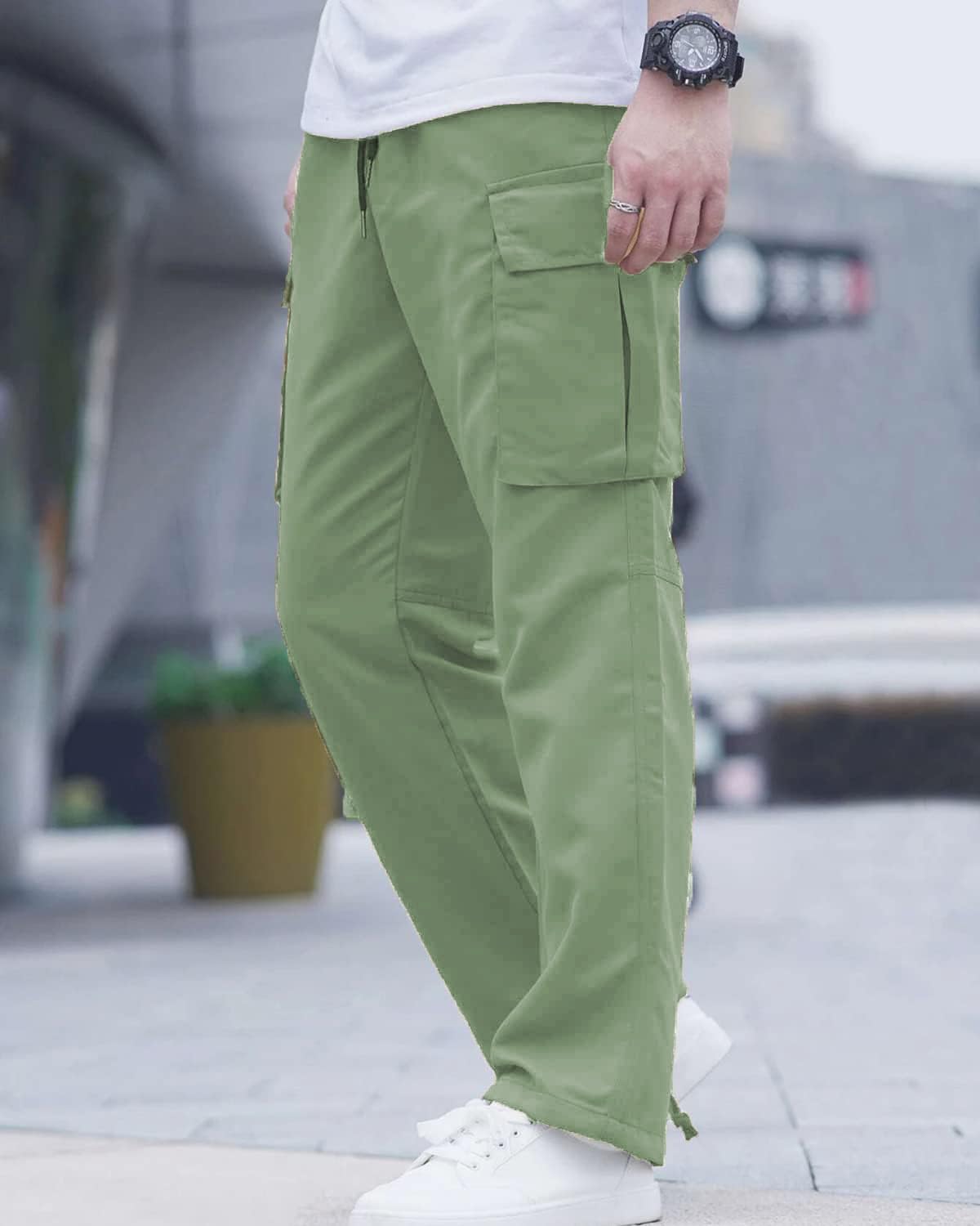 LYRXXX Men's Casual Cargo Pants Hiking Pants Workout Joggers Sweatpants for Men