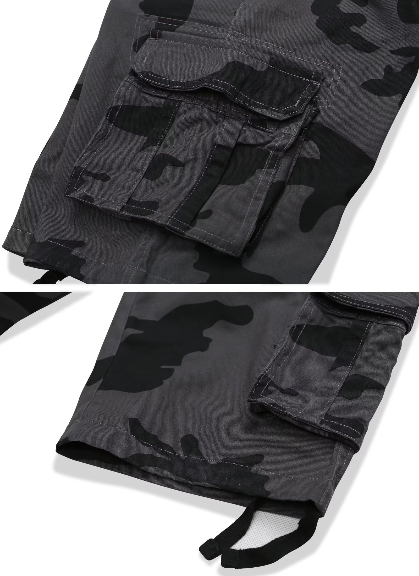 Mens Cargo Shorts Relaxed Fit Camo Casual Shorts Multi-Pocket Work Shorts with Pockets 11" Inseam