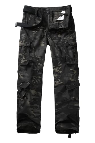 Men's Outdoor Hiking Pants, Tactical Pants Lightweight Casual Work Ripstop Cargo Pants for Men with Pockets