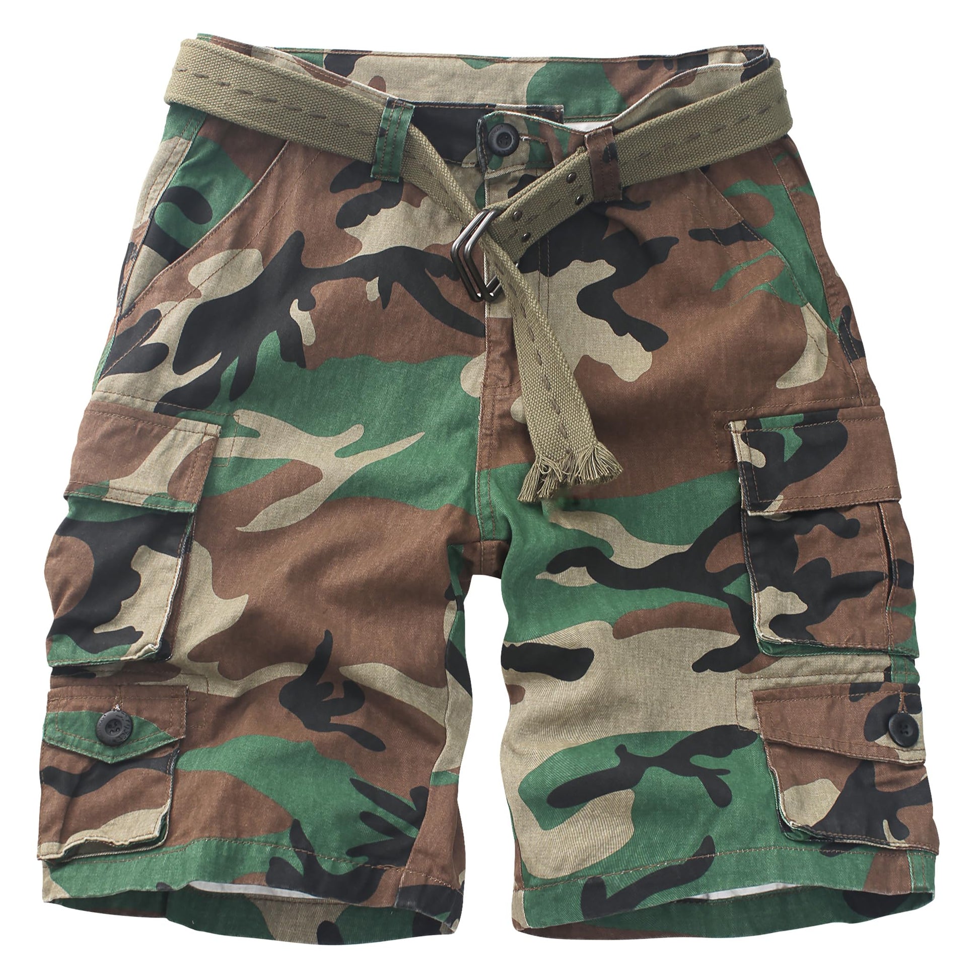 Cargo Short for Men Relaxed Fit Camo Outdoor Hiking Work Cotton Casual Shorts with 9 Pockets No Belt