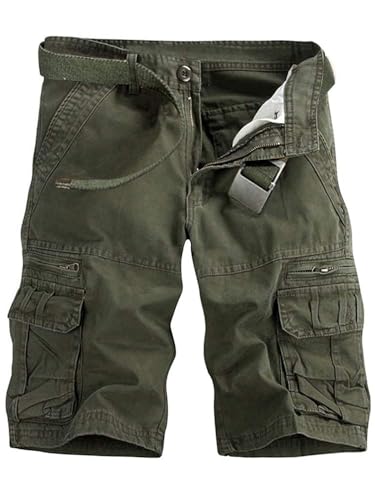 Men's Cargo Shorts Relaxed Fit, Cotton Twill Work Shorts, Outdoor Lightweight Casual Shorts for Men with Pockets