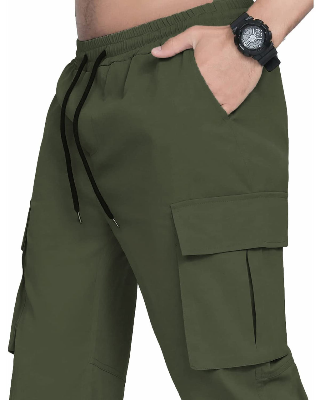 LYRXXX Men's Casual Cargo Pants Hiking Pants Workout Joggers Sweatpants for Men