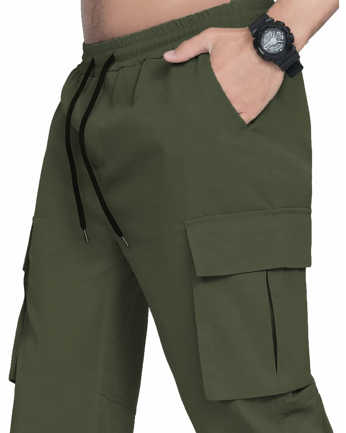LYRXXX Men's Casual Cargo Pants Hiking Pants Workout Joggers Sweatpants for Men