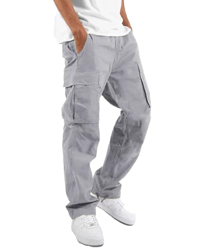LYRXXX Men's Casual Cargo Pants Hiking Pants Workout Joggers Sweatpants for Men